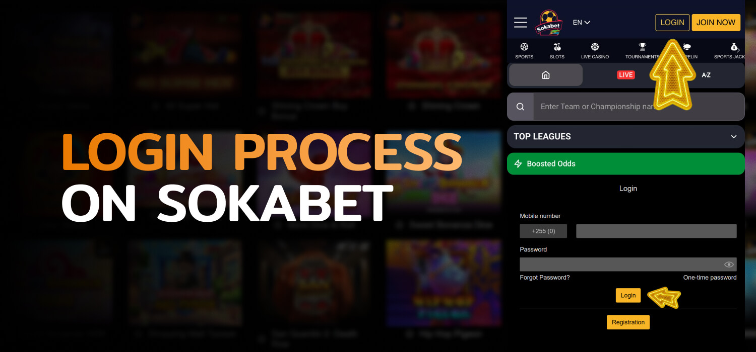 login process on sokabet